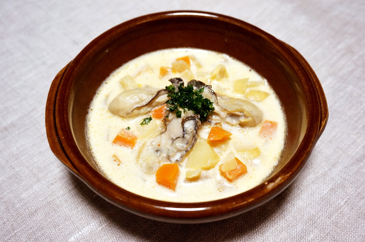 上高地みそ 白菜なべレシピ 牡蠣の味噌チャウダー　4人分